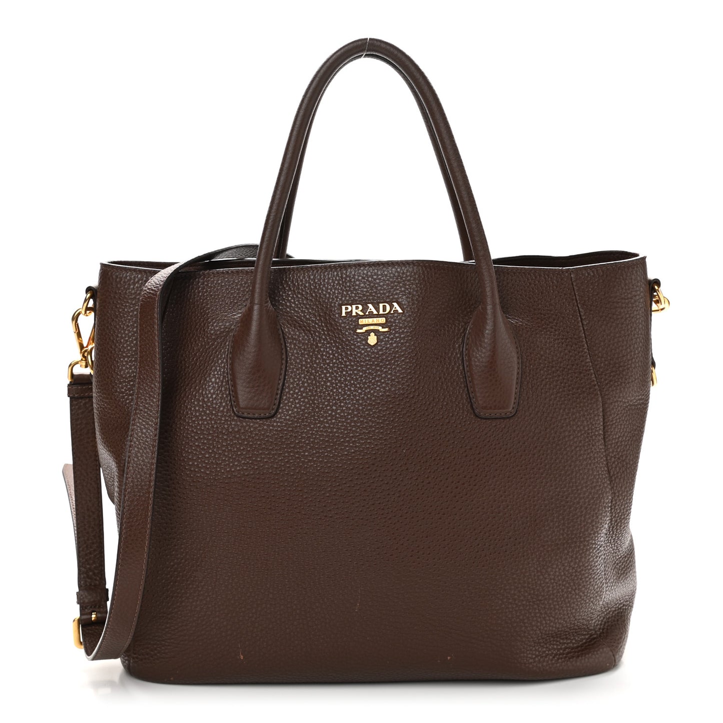 Vitello Daino Double Pocket Shoulder Bag Bruciato