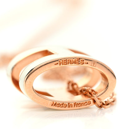 Hermes Lacquered Rose Gold Pop H Pendant Necklace White 6 of 6