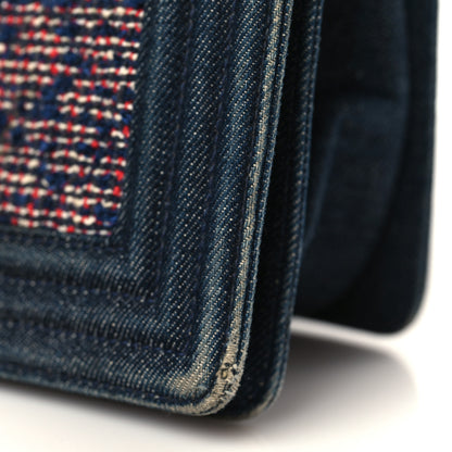 Chanel Tweed Denim Medium Boy Flap Navy Blue 11 of 11