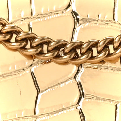 Balenciaga Metallic Supple Calfskin Crocodile XS Crush Chain Bag Gold 9 of 11