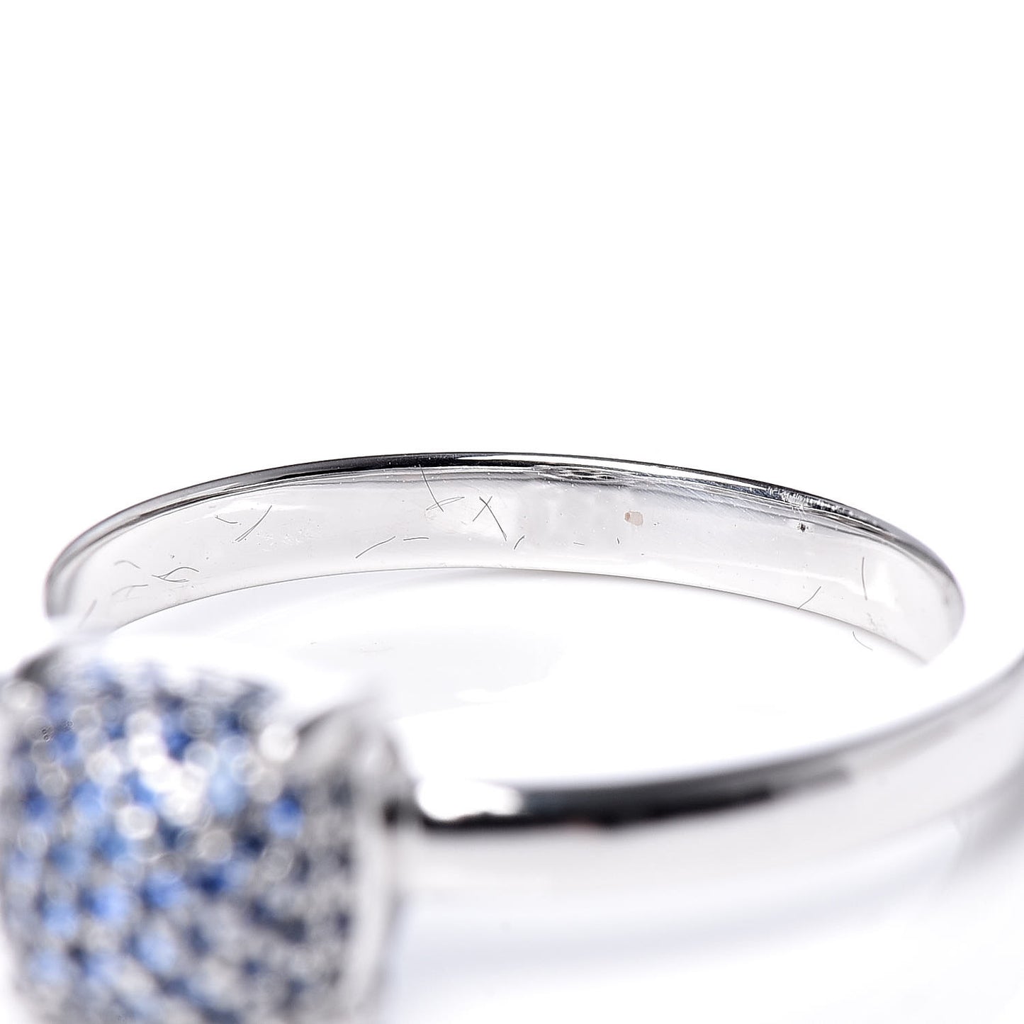 18K White Gold Blue Sapphires 7mm Paloma's Sugar Stacks Ring 52 6