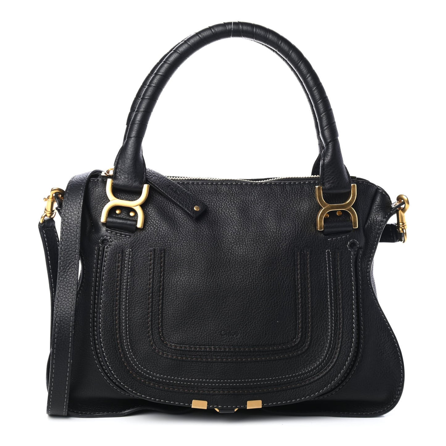 Calfskin Medium Marcie Satchel Black