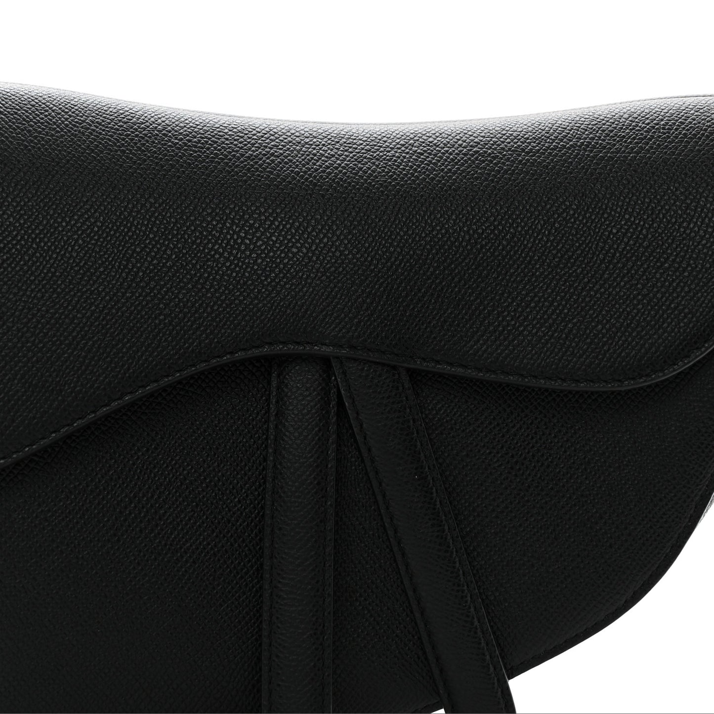 Grained Calfskin Saddle Bag Black