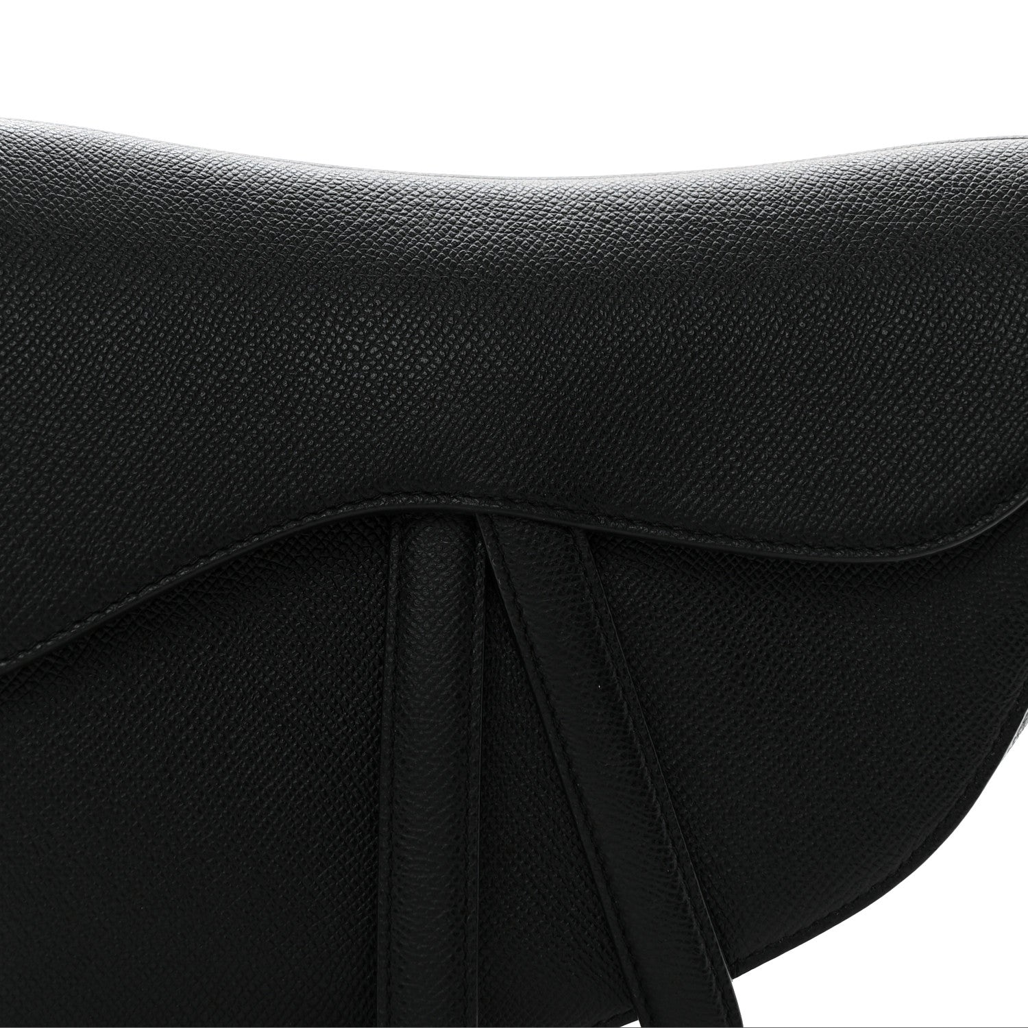 Christian Dior Grained Calfskin Saddle Bag Black 8 of 10