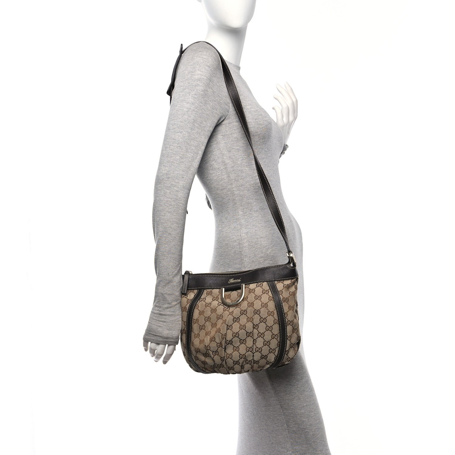 Gucci Monogram Small D Gold Ring Messenger Dark Brown 2 of 10