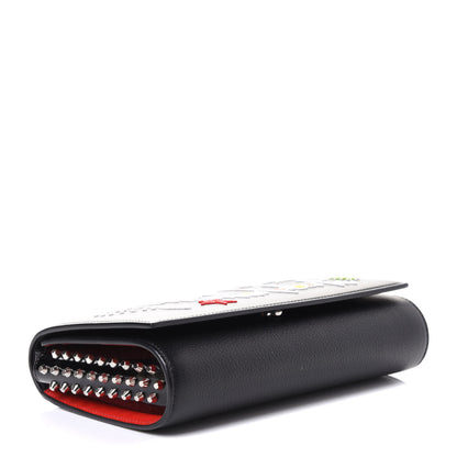 Christian Louboutin Calfskin Beaded Paloma Loubitag Clutch Black 3 of 4