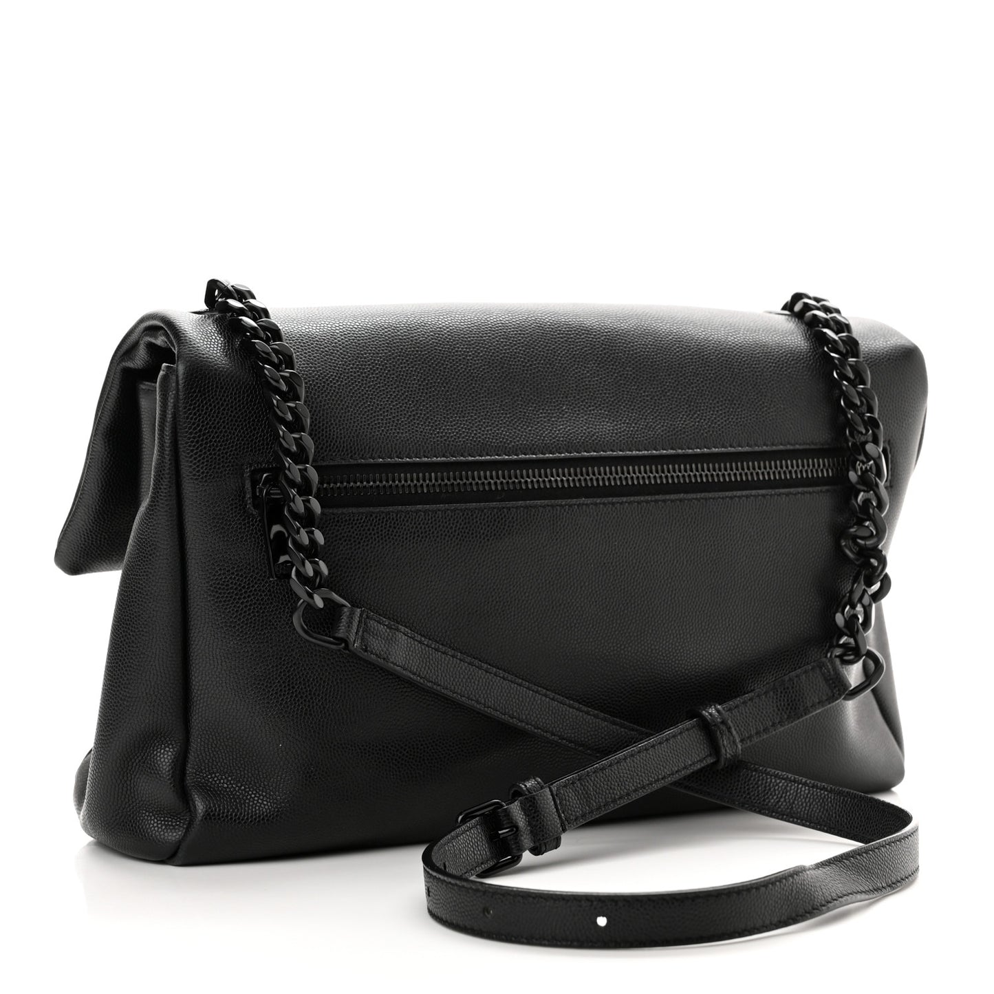 Grain De Poudre Medium West Hollywood Monogram Fold-Over Black