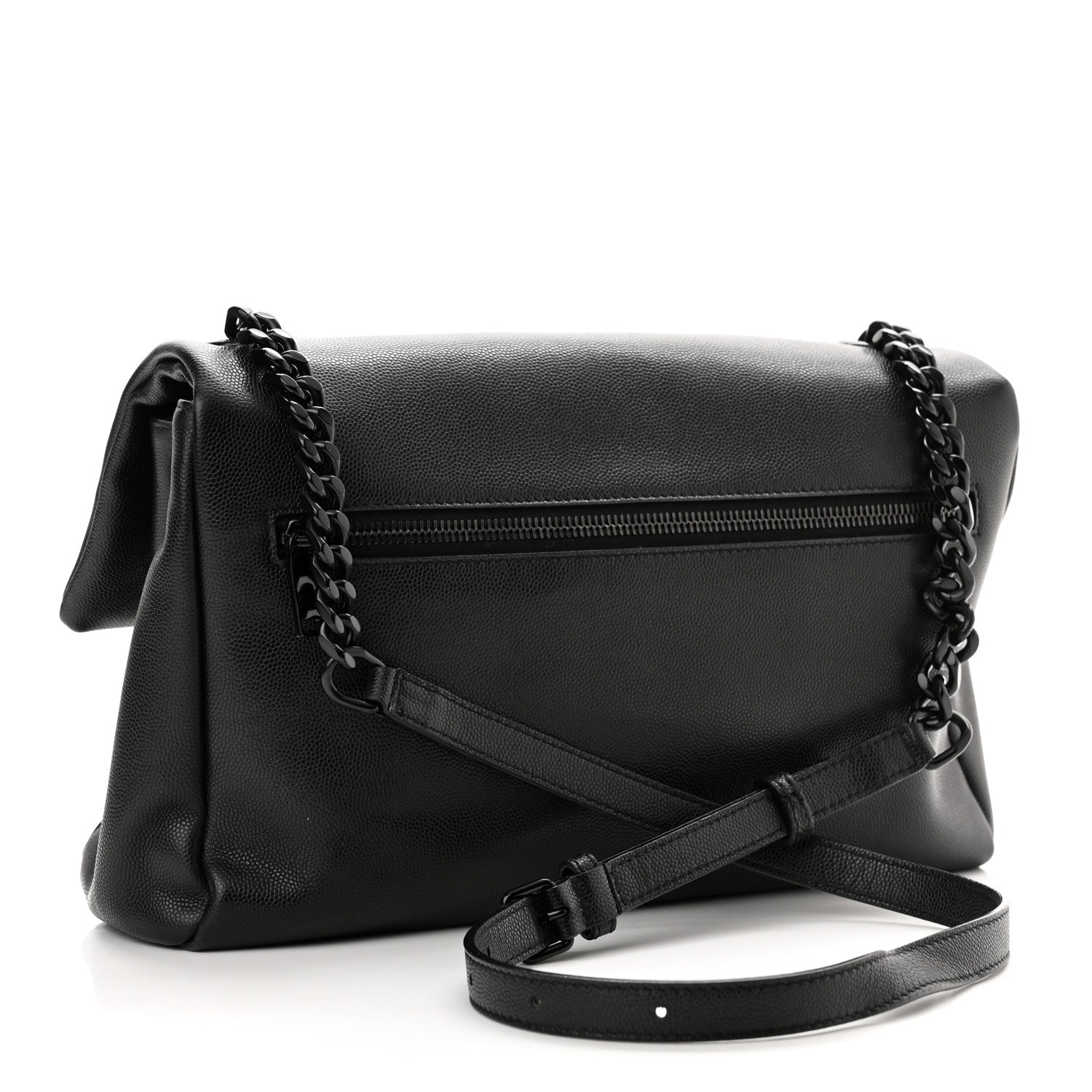 Saint Laurent Grain De Poudre Medium West Hollywood Monogram Fold-Over Black 5 of 12