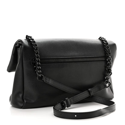 Saint Laurent Grain De Poudre Medium West Hollywood Monogram Fold-Over Black 5 of 12
