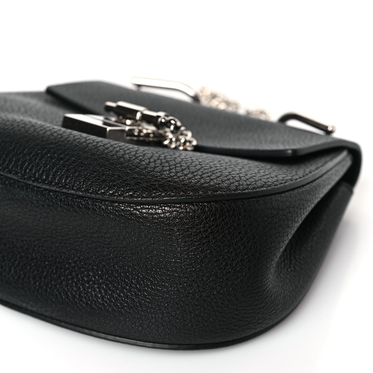 Grained Lambskin Mini Drew Shoulder Bag Black