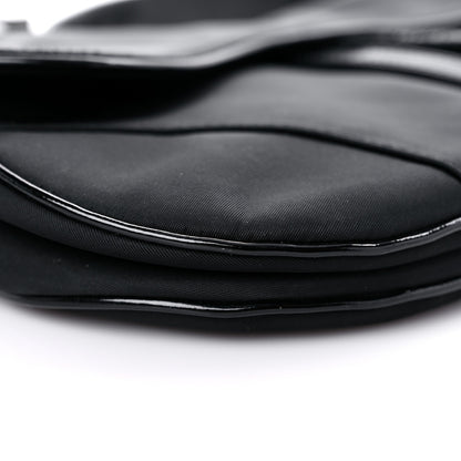 Christian Dior Canvas Patent Calfskin Saddle Bag Black 8 of 17