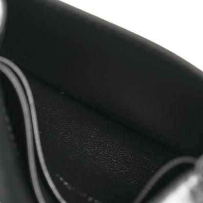 Celine Shiny Calfskin Triomphe Flap Card Holder Black 10 of 19