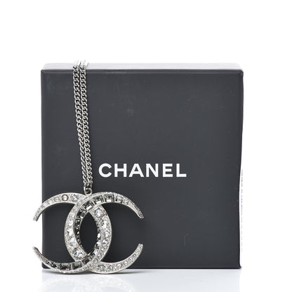 Chanel Baguette Crystal Moon CC Necklace Silver 7 of 7