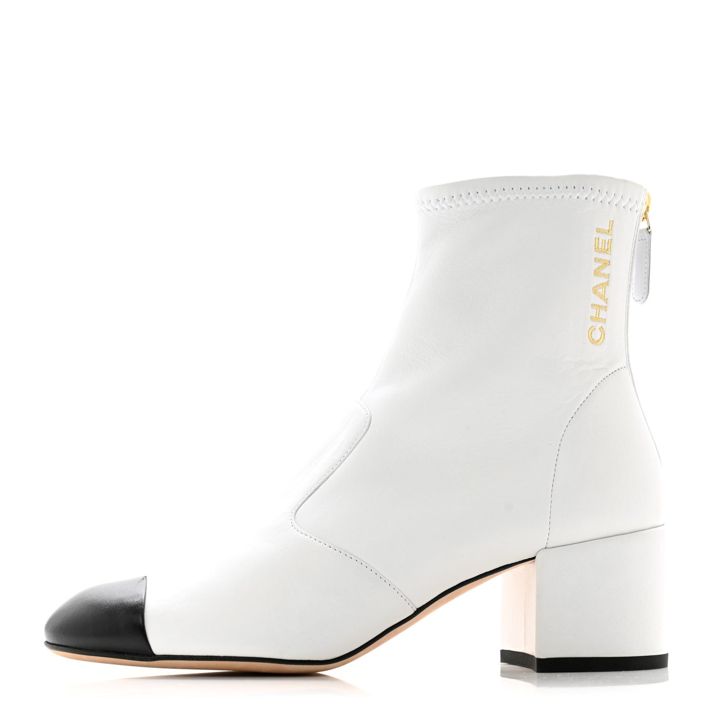 Lambskin Logo Ankle Boots 37.5 White