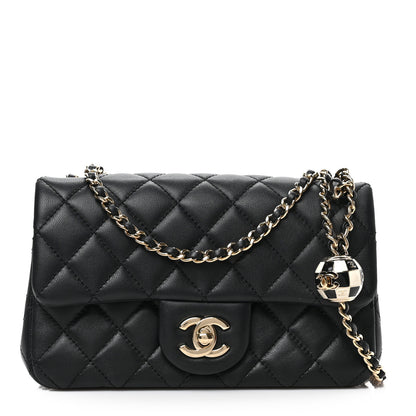 Chanel Lambskin Quilted Enamel Mini Rectangular Pearl Crush Flap Black 1 of 9