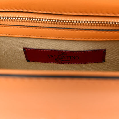 Valentino Garavani Vitello Small Glam Lock Rockstud Flap Mandarin Sorbet 6 of 9