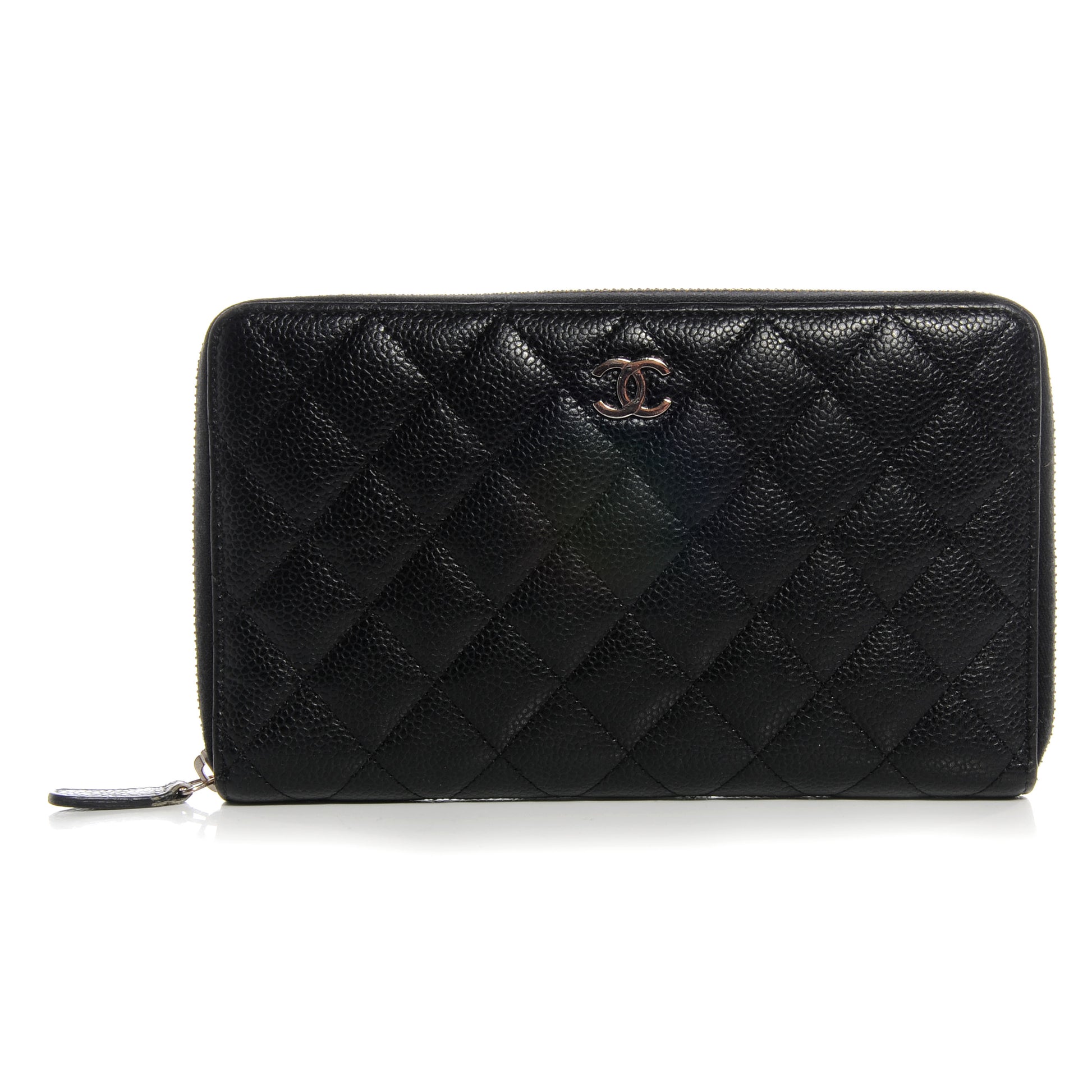 Chanel Caviar Quilted Large Zip Around Wallet Black 1 of 9