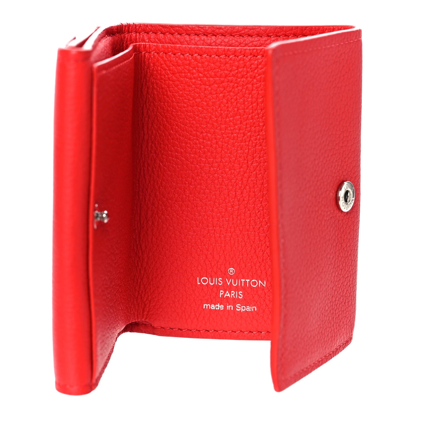 Soft Calfskin My Lockme Compact Wallet Poppy
