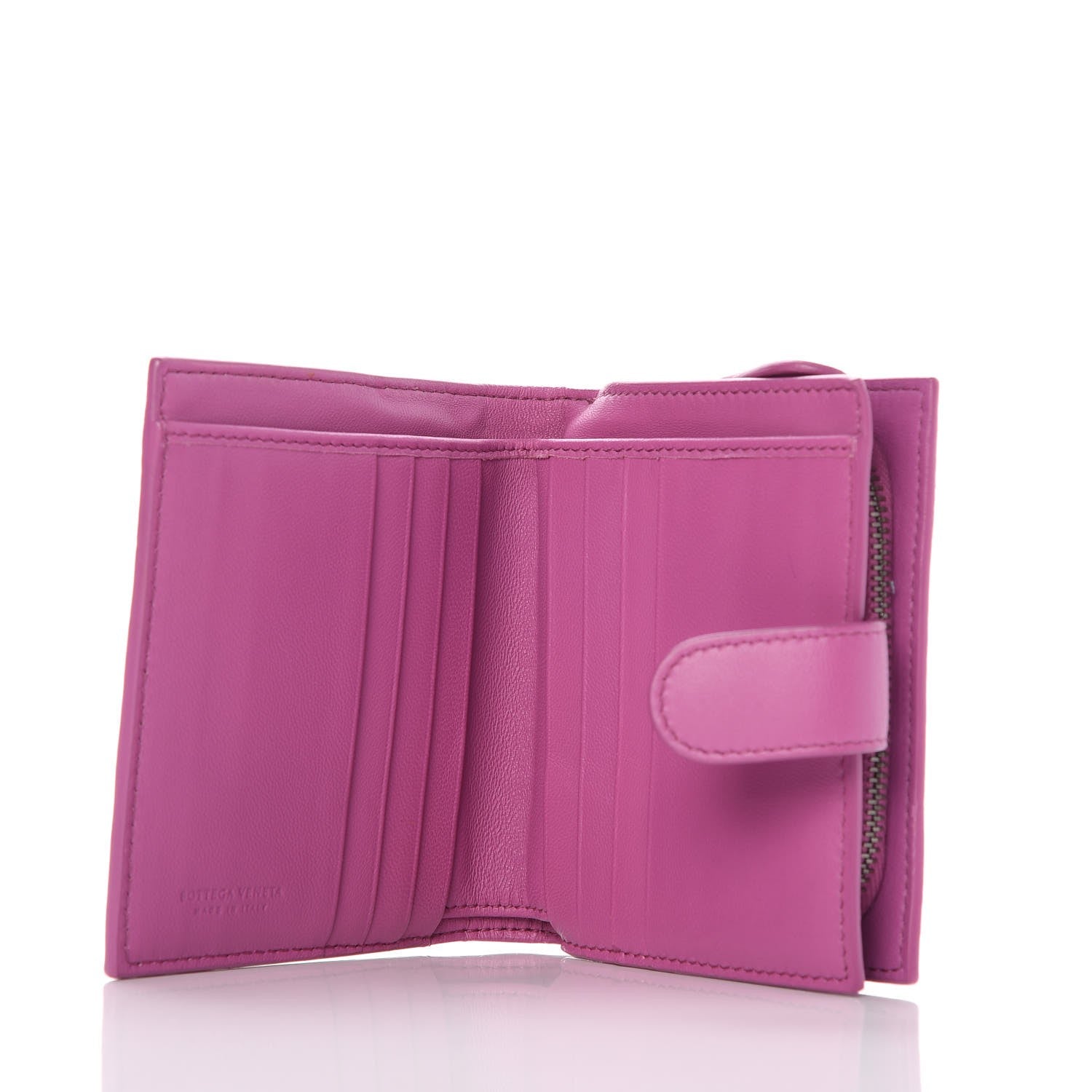 Bottega Veneta Nappa Ayers Madras Intrecciato Mini Wallet Peony 5 of 7