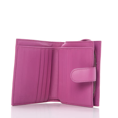 Bottega Veneta Nappa Ayers Madras Intrecciato Mini Wallet Peony 5 of 7
