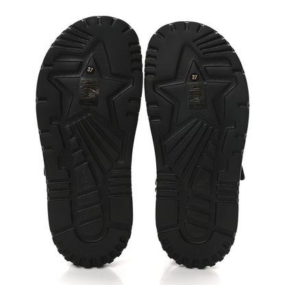 Christian Dior Technical Fabric Petites Fleurs Print Dioract Sandals 37 Black Multicolor 6 of 9