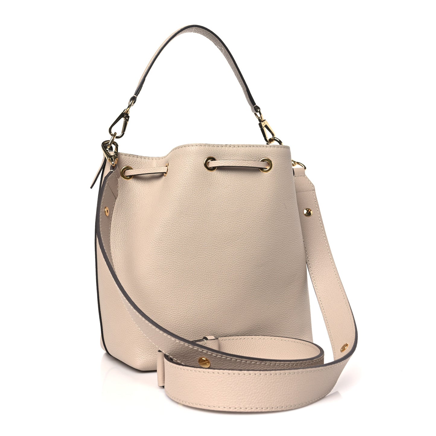 Calfskin Lockme Bucket MM Greige