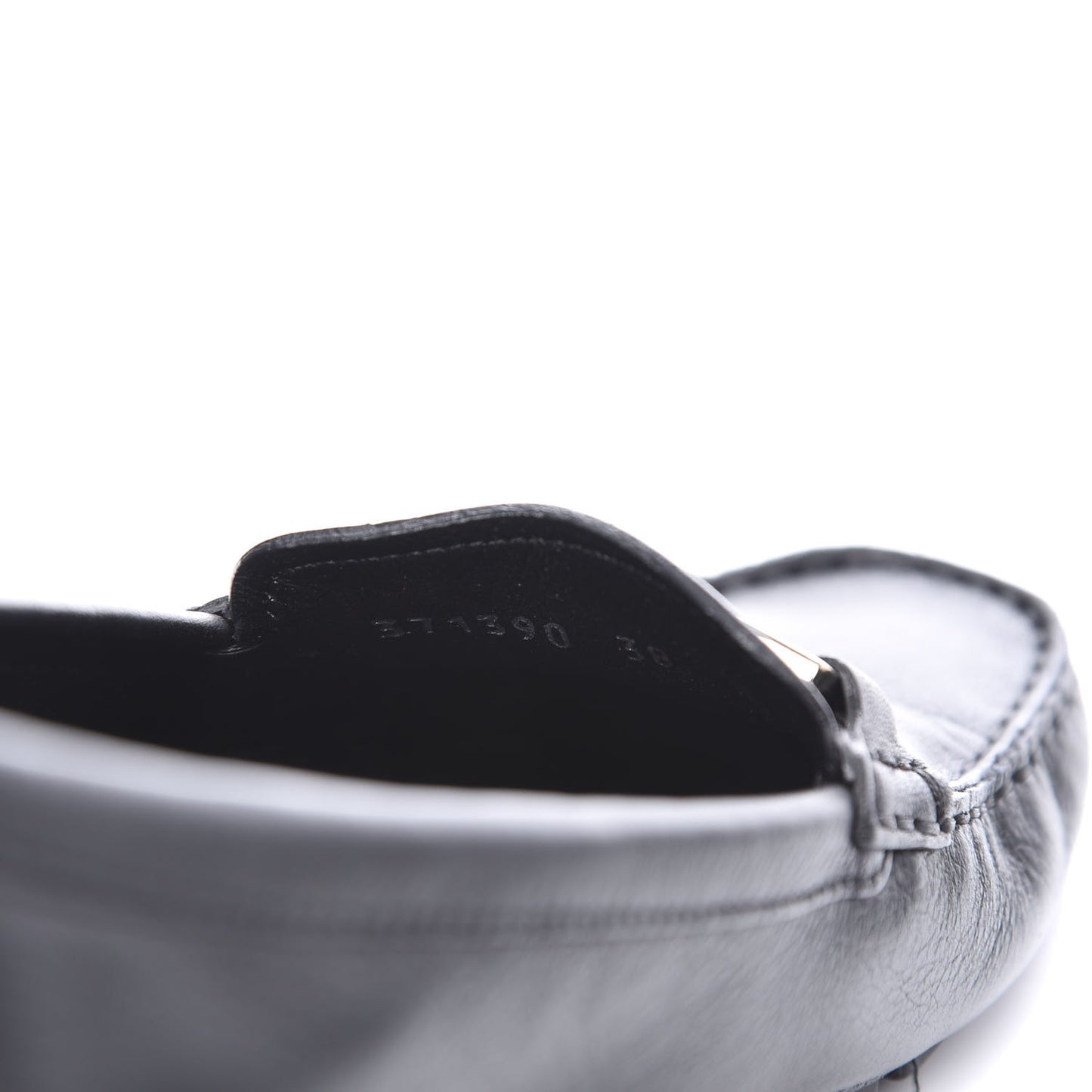 Calfskin Womens Driver Loafers 38 Black