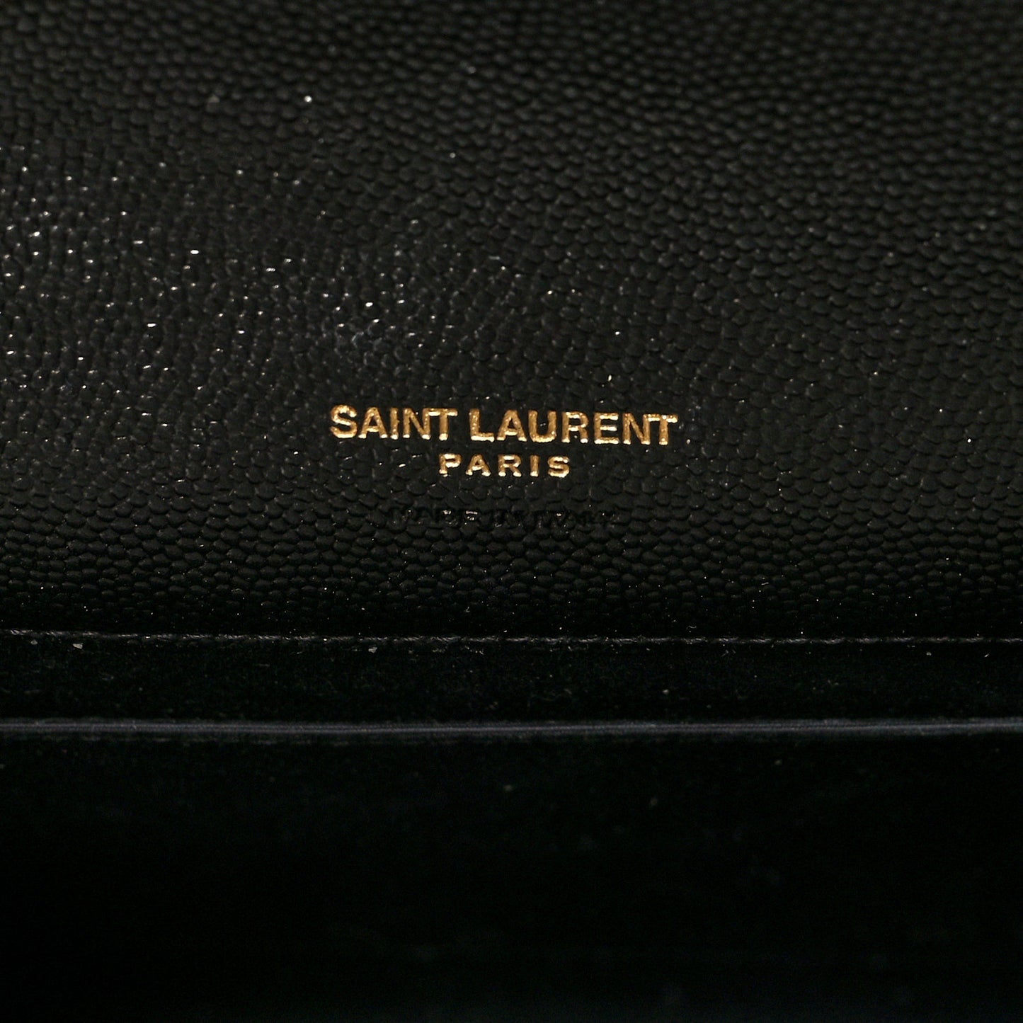 Grain De Poudre Matelasse Chevron Monogram Envelope Clutch Black