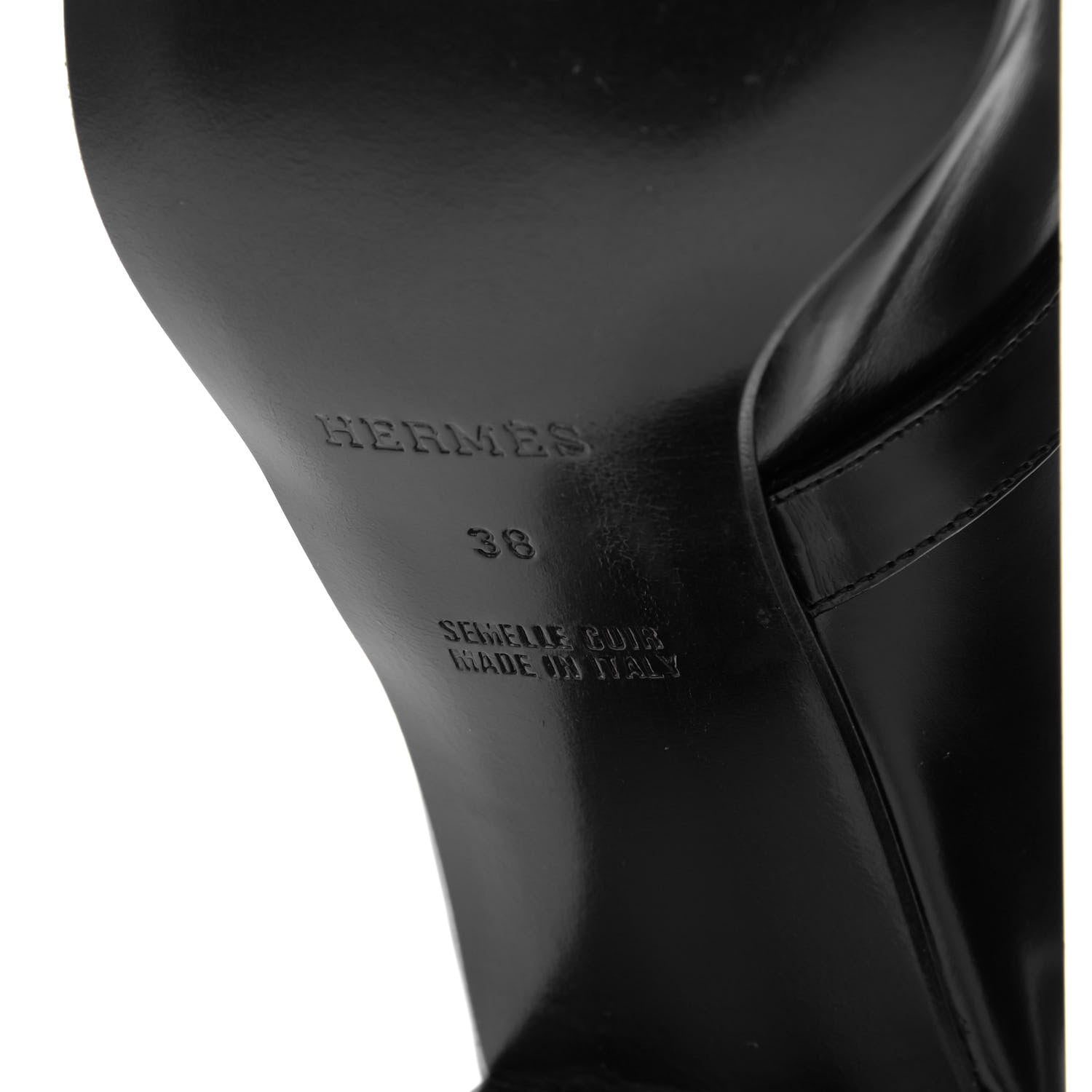 Hermes Goatskin Blossom Mules 38 Black 8 of 11
