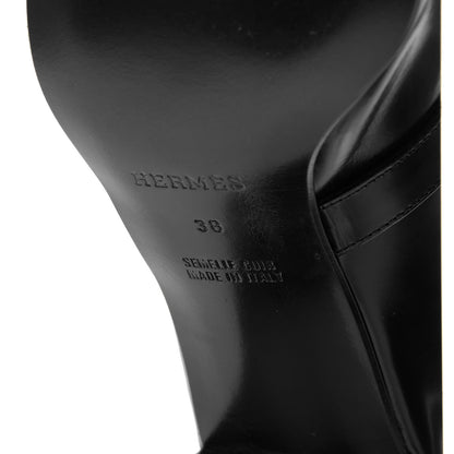 Hermes Goatskin Blossom Mules 38 Black 8 of 11