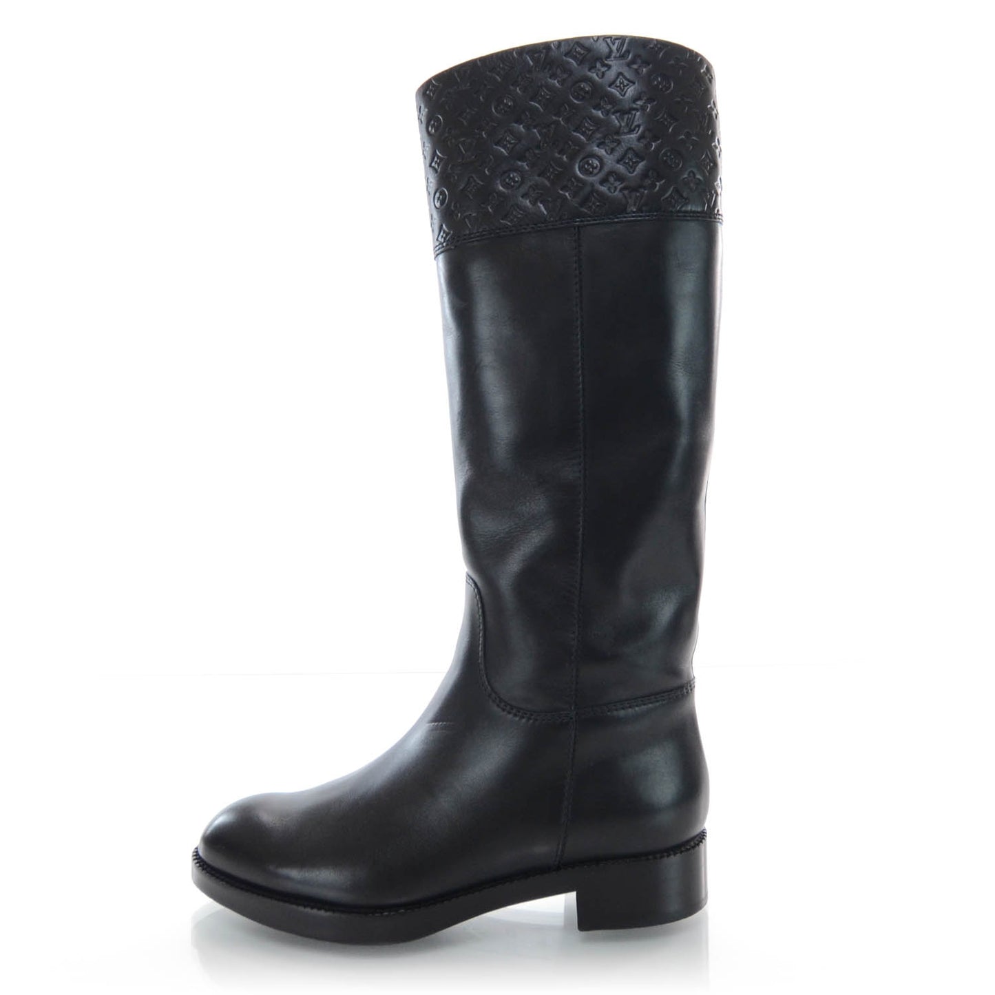 Leather Tall Boots 37.5 Black