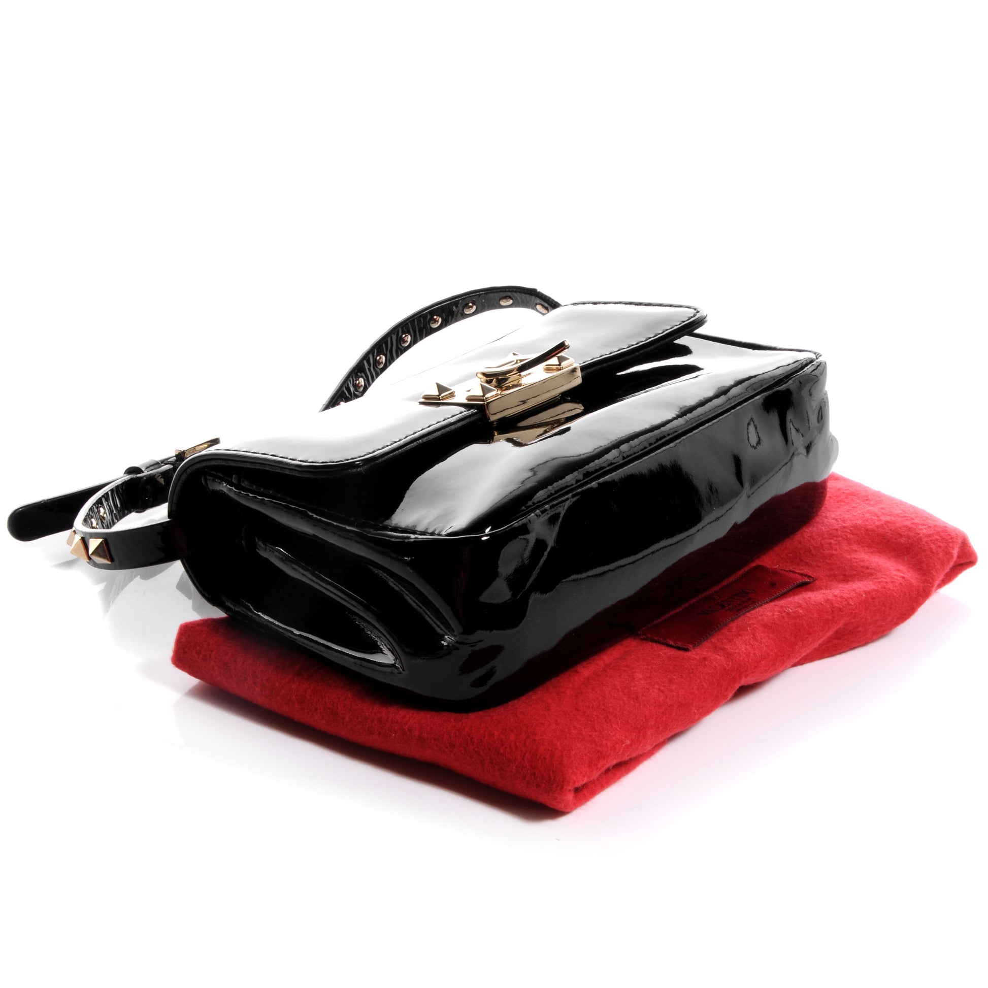 Valentino Garavani Patent Mini Rockstud Crossbody Bag Black 4 of 9