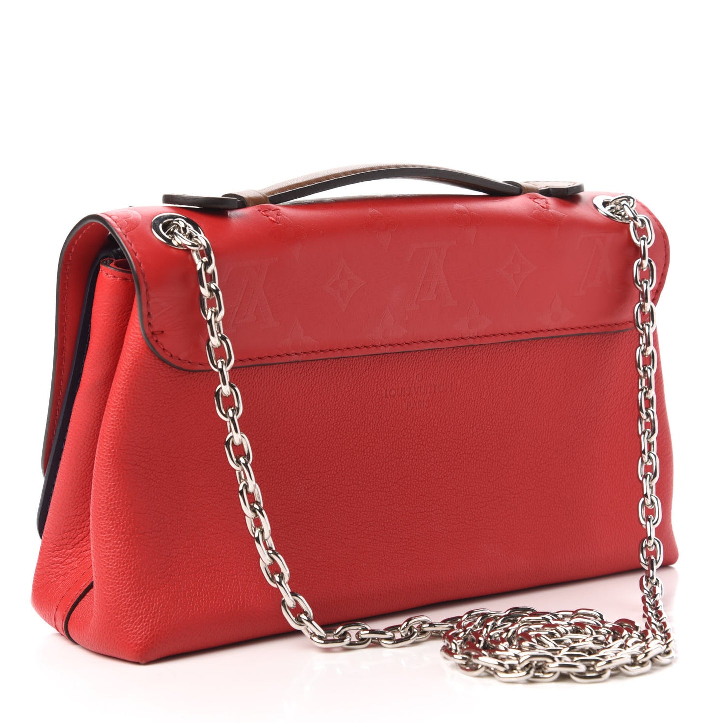 Monogram Cuir Plume Ecume Very Chain Bag Rouge Rubis