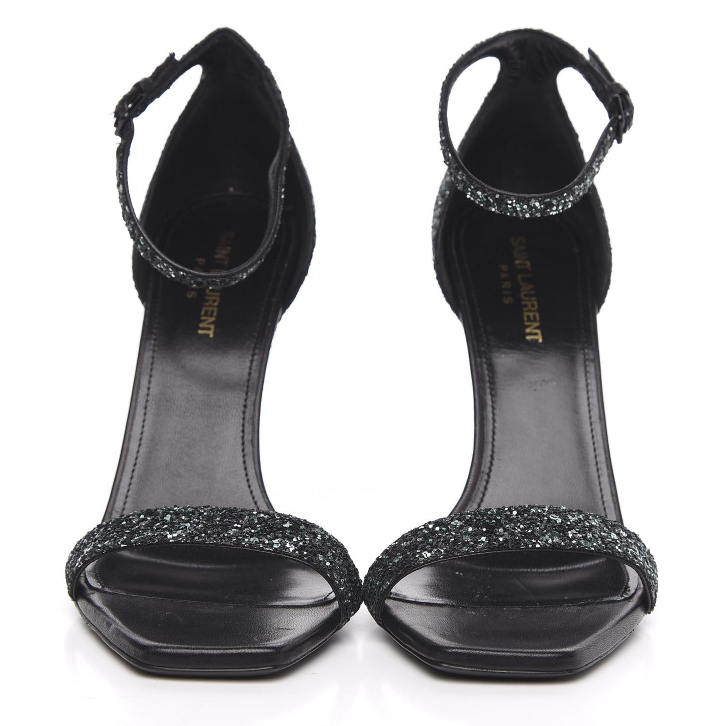 Glitter Amber 105 Ankle Strap Sandals 39.5 Black
