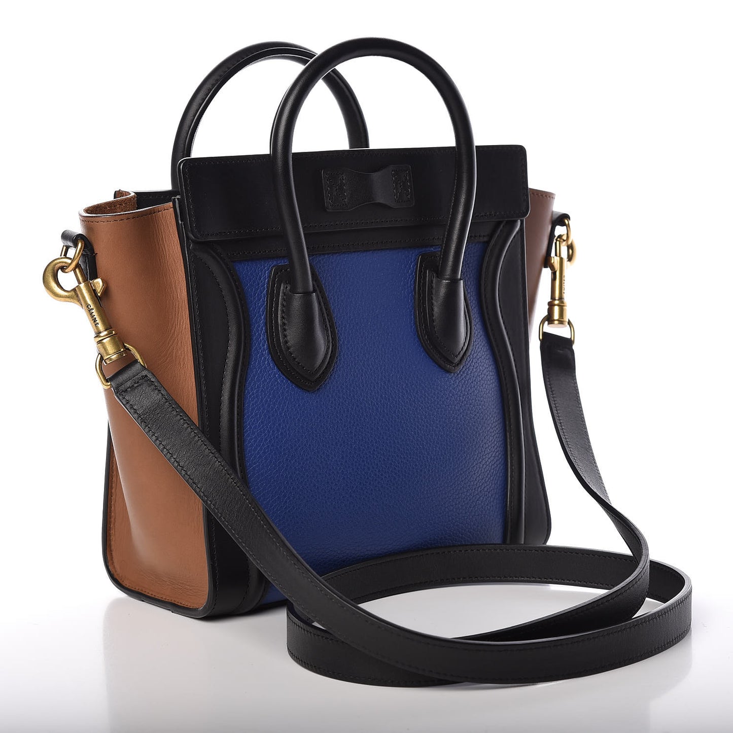 Smooth Drummed Calfskin Nano Tri-Color Luggage Indigo