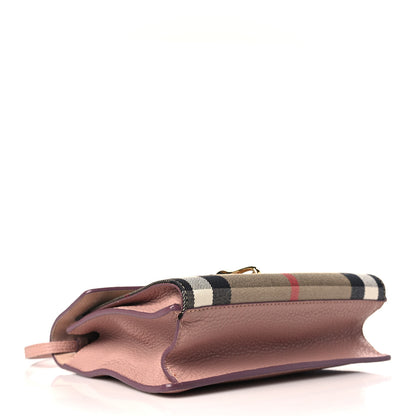 Burberry Derby Calfskin House Check Small Macken Crossbody Bag Pale Orchid 3 of 9