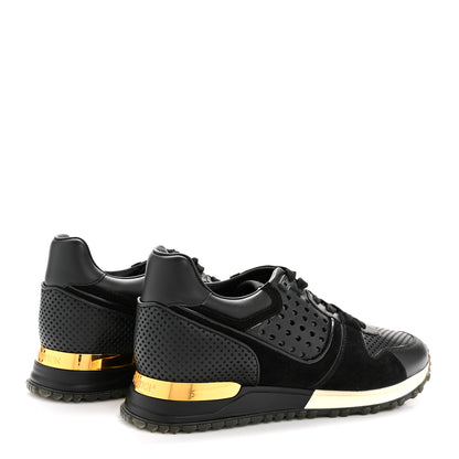 Louis Vuitton Nubuck Calfskin Perforated Run Away Sneakers 37 Black 5 of 10