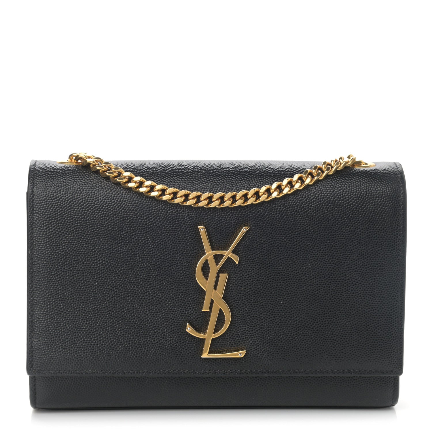 Saint Laurent Grain De Poudre Small Monogram Kate Satchel Black 1 of 14