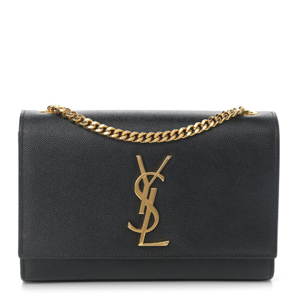 Saint Laurent Grain De Poudre Small Monogram Kate Satchel Black 1 of 14