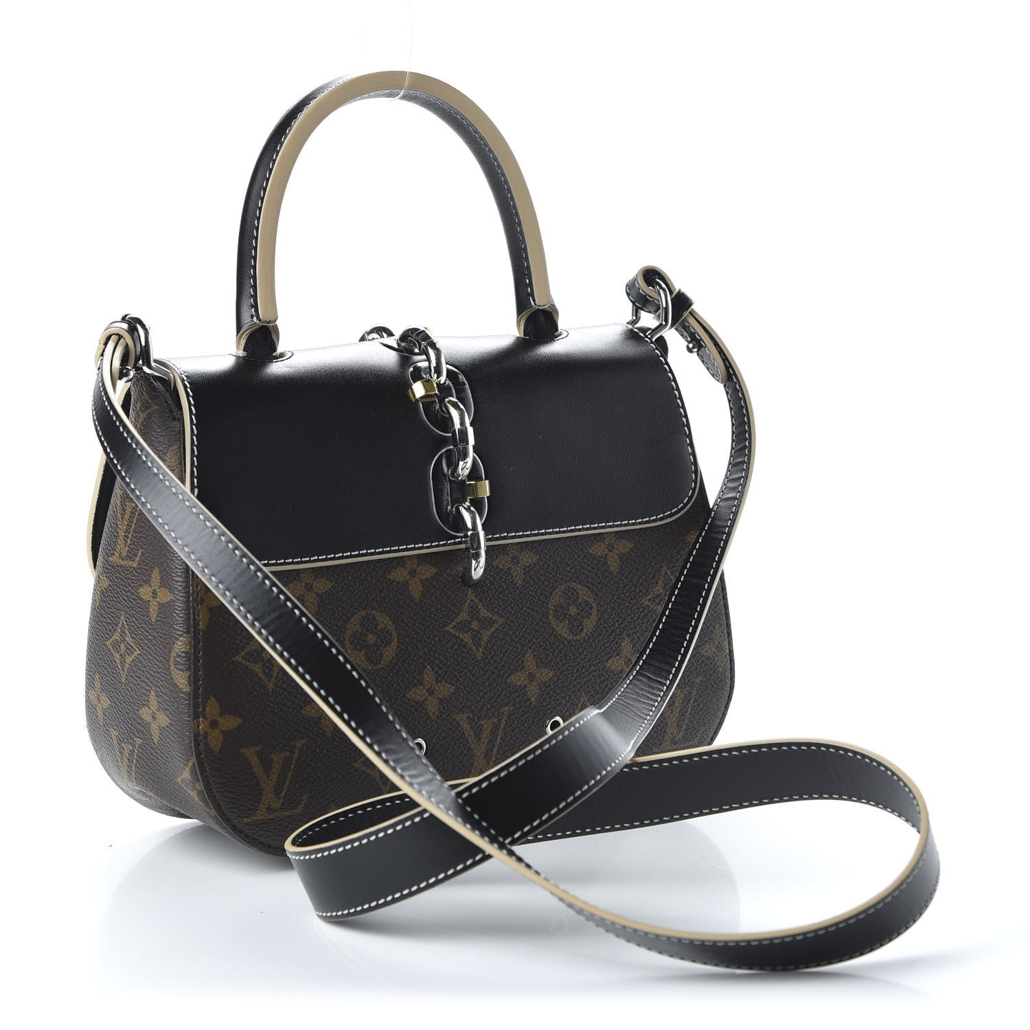 Louis Vuitton Calfskin Monogram Chain It Bag PM Black 3 of 9