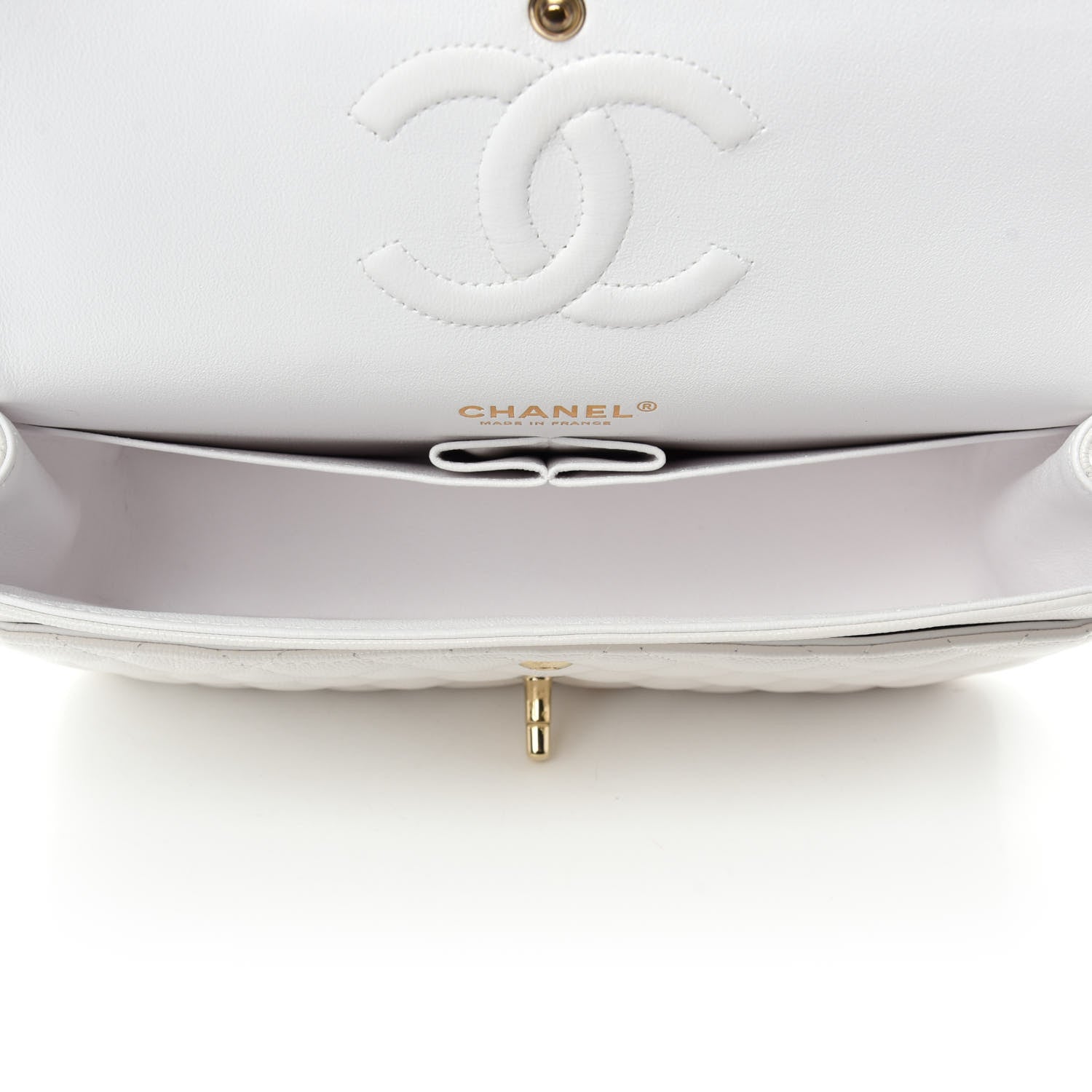 Chanel Caviar Quilted Medium Double Flap White 5 of 10