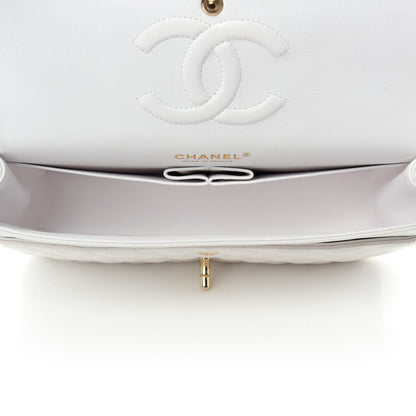 Chanel Caviar Quilted Medium Double Flap White 5 of 10