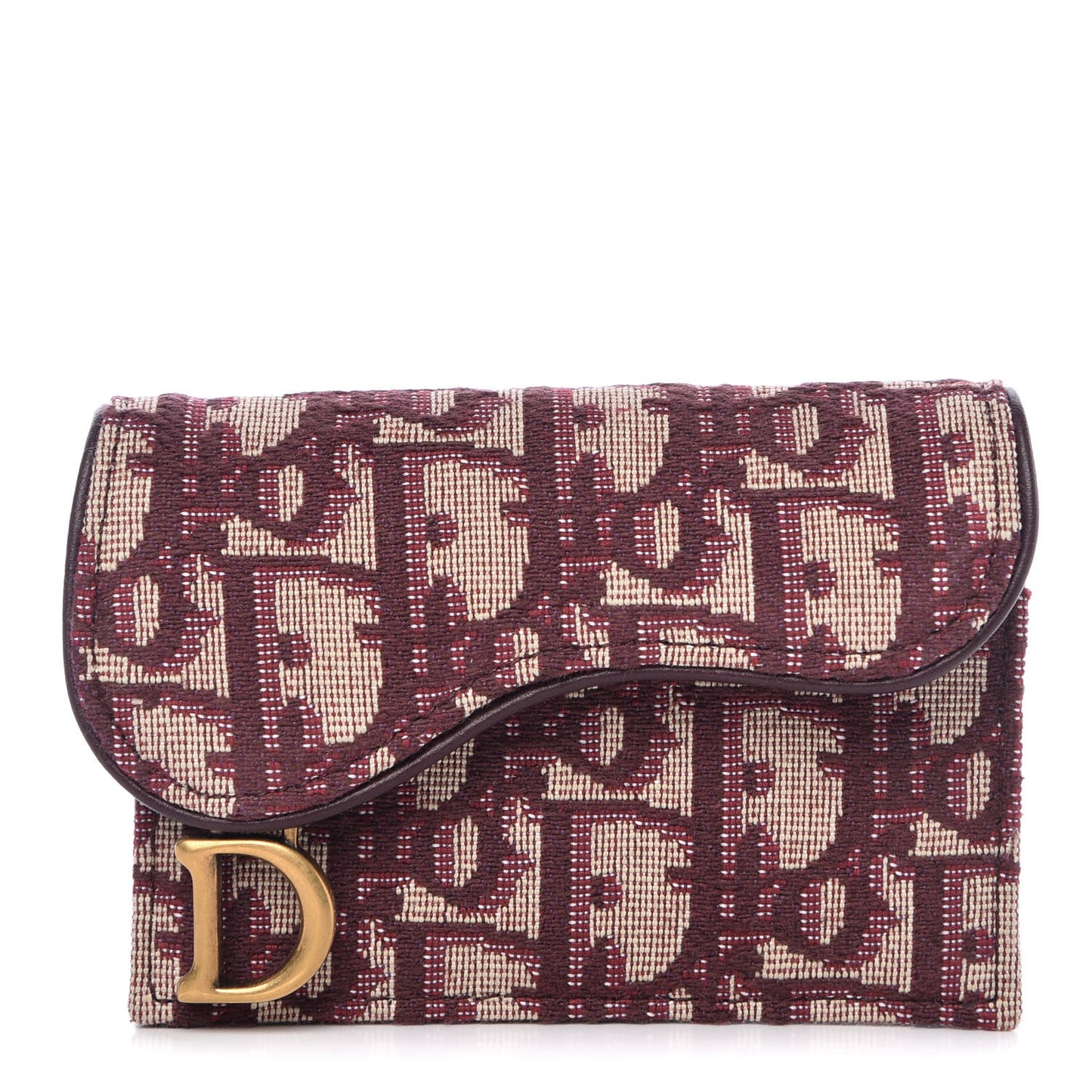 Oblique Saddle Card Holder Bordeaux