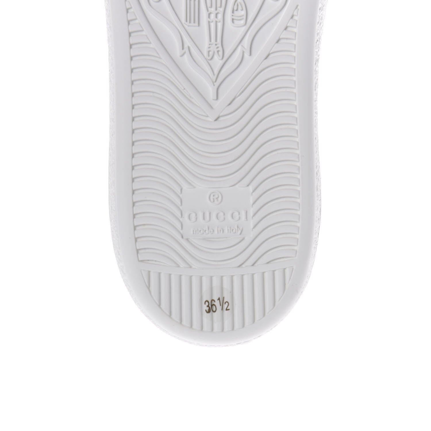 Gucci Calfskin Interlocking G Perforated Womens Ace Sneakers 36.5 White Grey Sky 8 of 10
