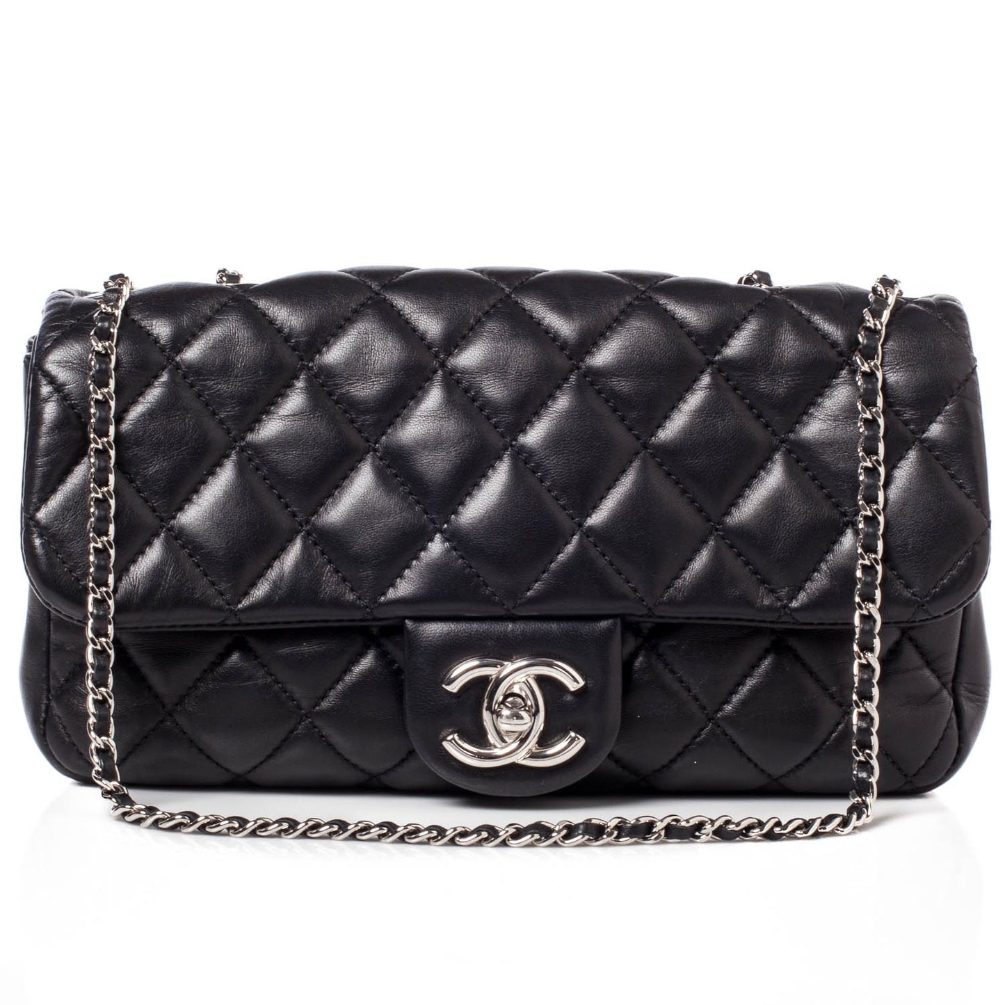 Lambskin Medium Coco Rain Flap Black