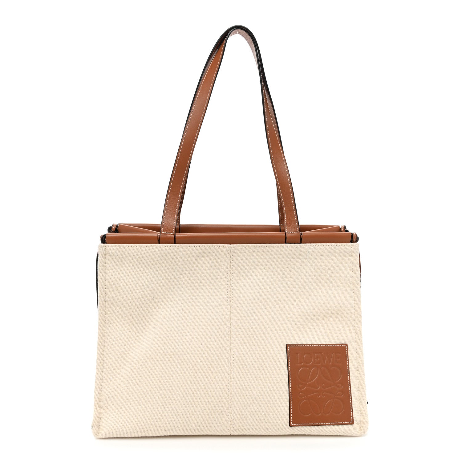 Loewe Canvas Calfskin Small Cushion Tote Beige 1 of 14