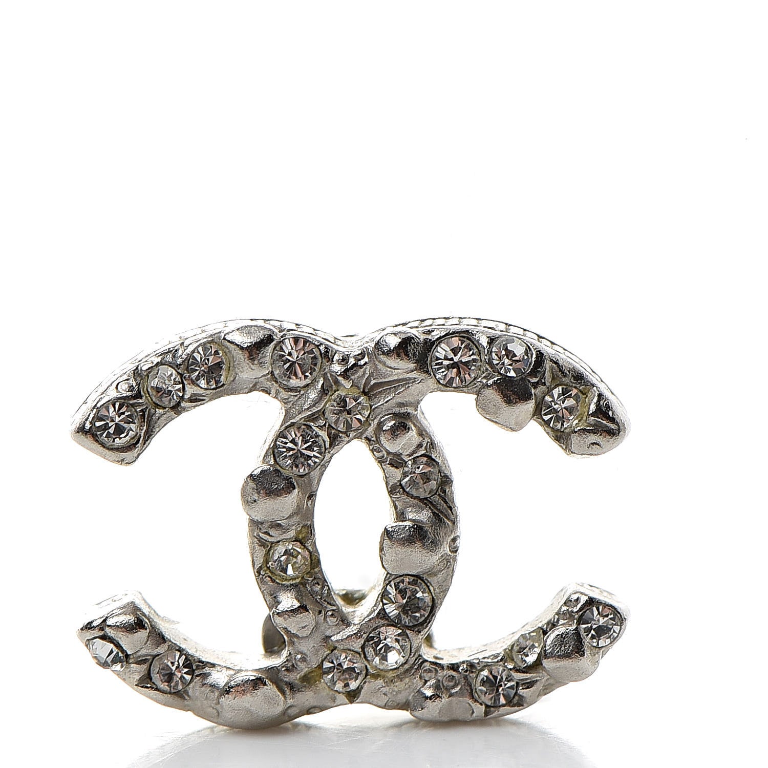 Chanel Crystal CC Earrings Silver 6 of 6