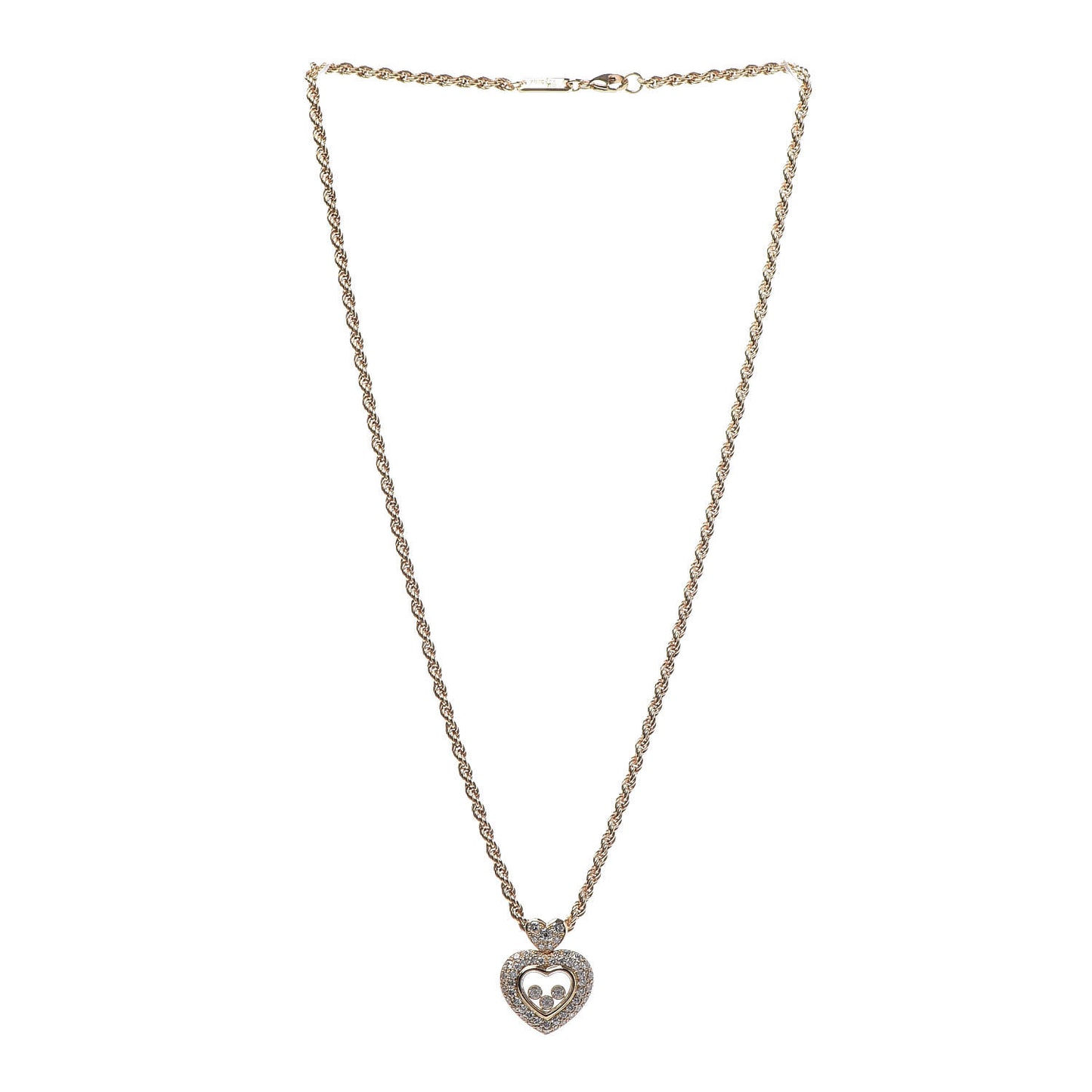 18K Yellow Gold Happy Diamonds Icons Heart Pendant Necklace