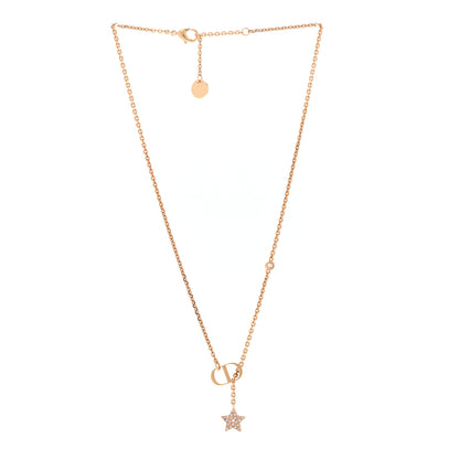 Christian Dior Metal Crystal Petit CD Necklace Rose Gold 3 of 6