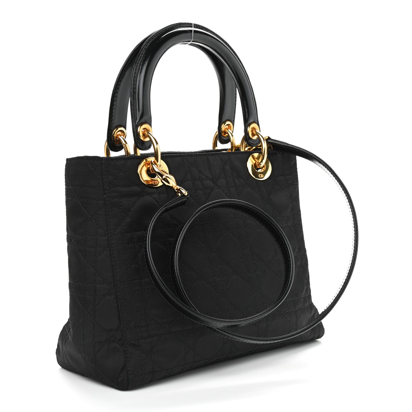 Nylon Cannage Mini Lady Dior Black